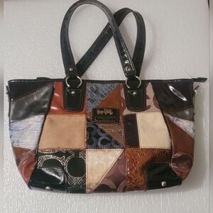 Coach Patchwork Leather Tote Bag - Multicolor